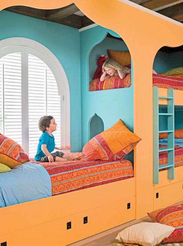 Детские комнаты для разнополых детей - вариант в восточном стиле