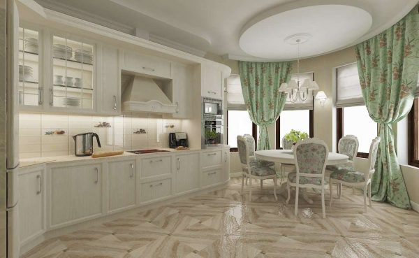 Дизайн кухни в классическом стиле в частном доме 