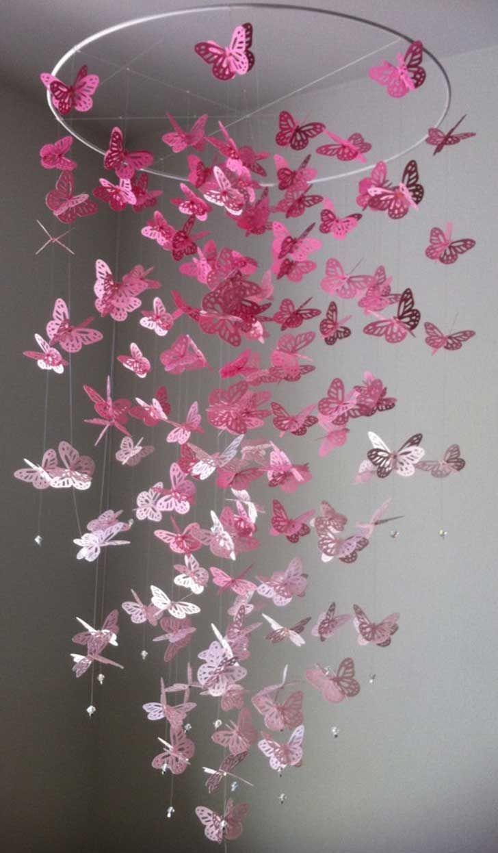 Гирлянда из бабочек в декоре интерьера