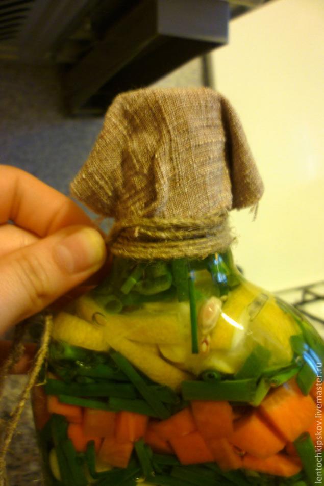 Как сделать «Бутылочку с овощами» своими руками для декора интерьера, фото № 10