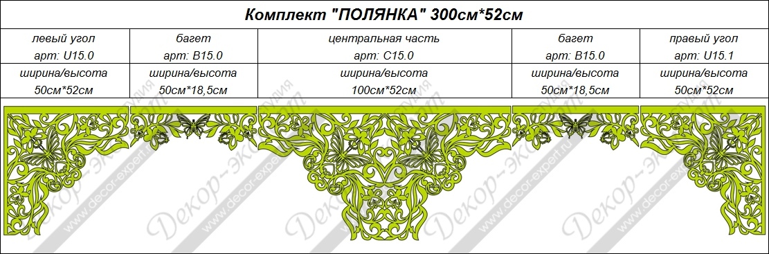 Ламбрекен "Полянка". Размеры: 300 см на 52 см.