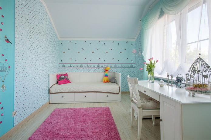 голубая детская комната в стиле прованс