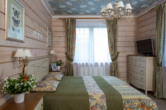 меблировка спальни в деревенском стиле кантри