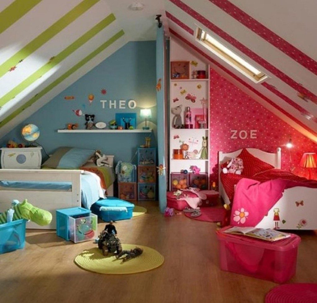 Дизайн детской комнаты для двух разнополых детей аксессуары