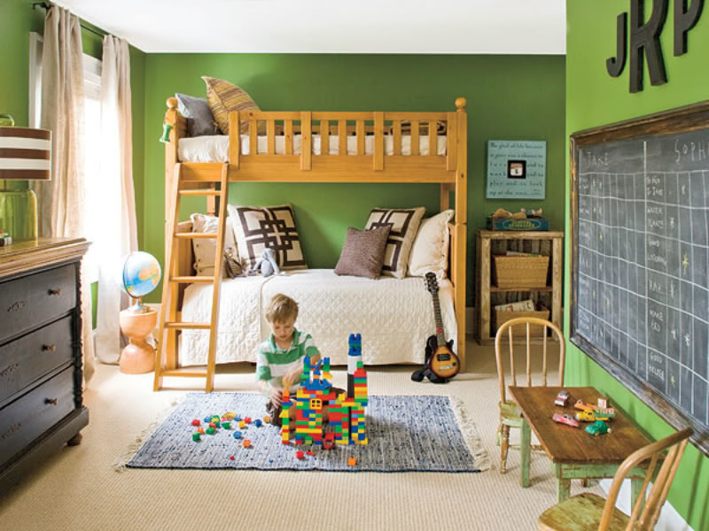 Дизайн детской комнаты для двух разнополых детей игровая зона