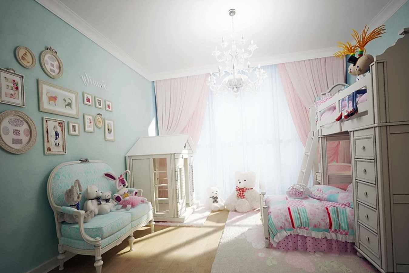 идея красивого дизайна спальной комнаты для девочки