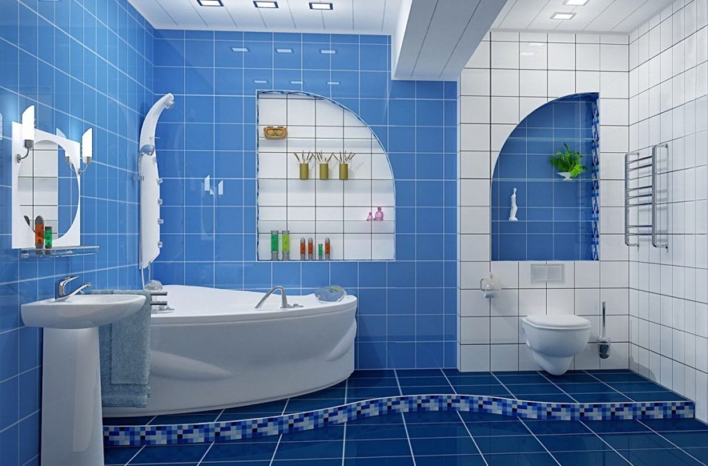 Дизайн современной ванной в морской стилистике