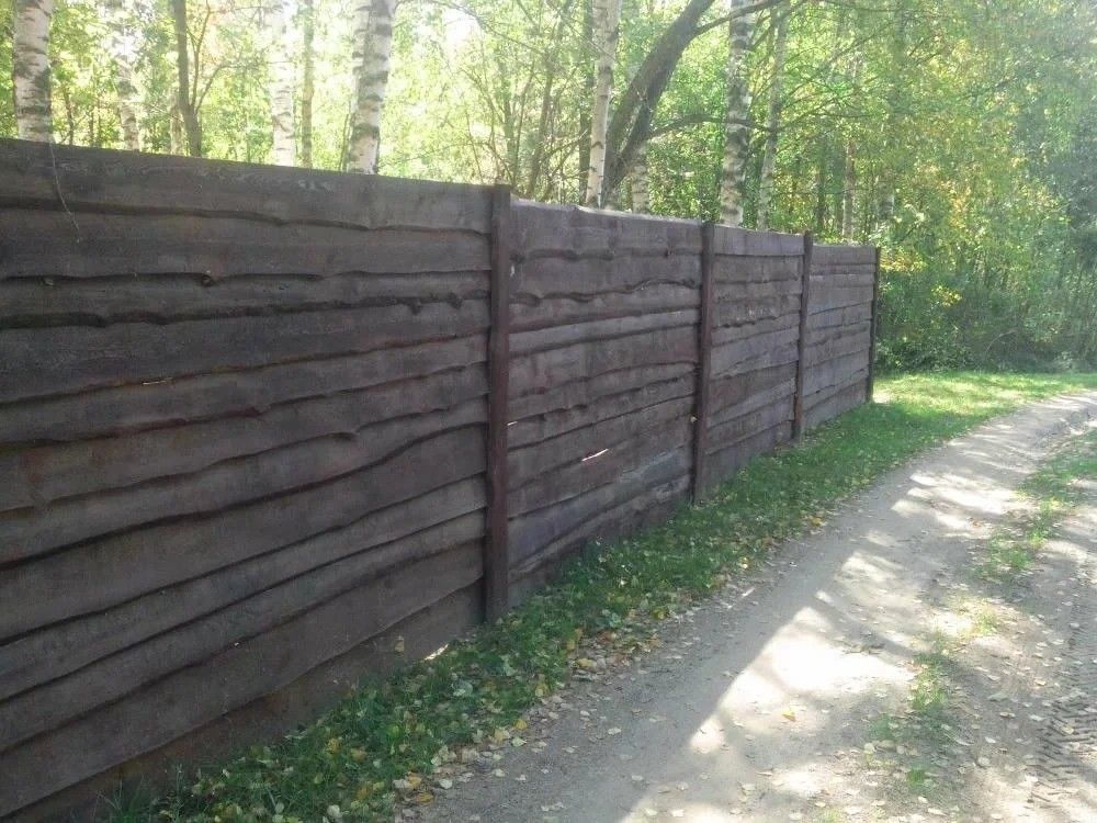 забор из необрезной доски фото