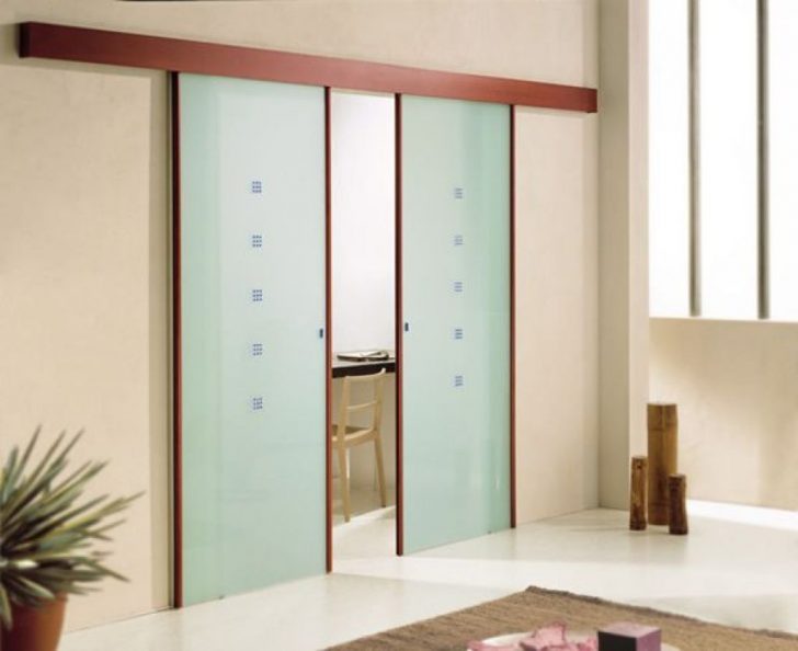 The glass sliding doors