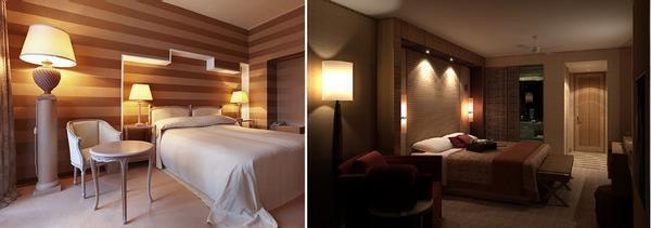 Чтобы небольшая спальня казалась более объемной, необходимо использовать светильники или торшеры с мягким рассеянным светом