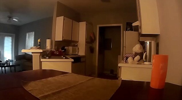 Rusty Johnson shared footage from a camera he set up in his apartment in North Carolina after he noticed strange occurrences 