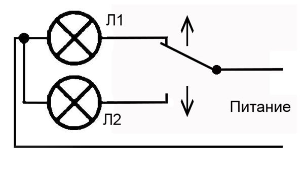 Пример использования двухпозиционного переключателя
