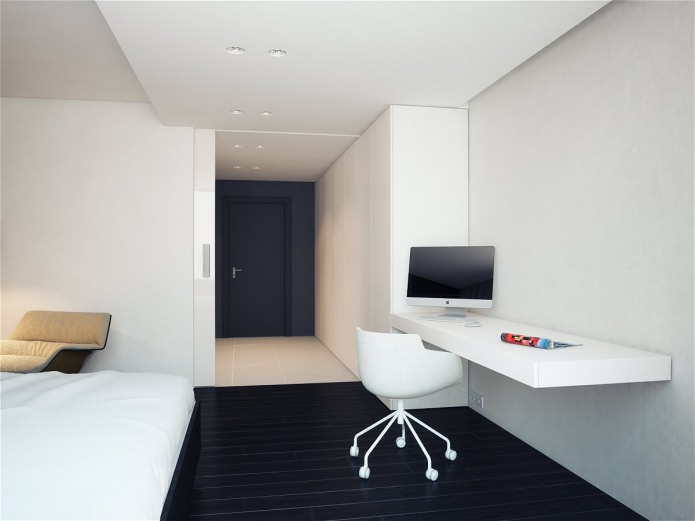 Дизайн интерьера рабочего уголка в спальной комнате