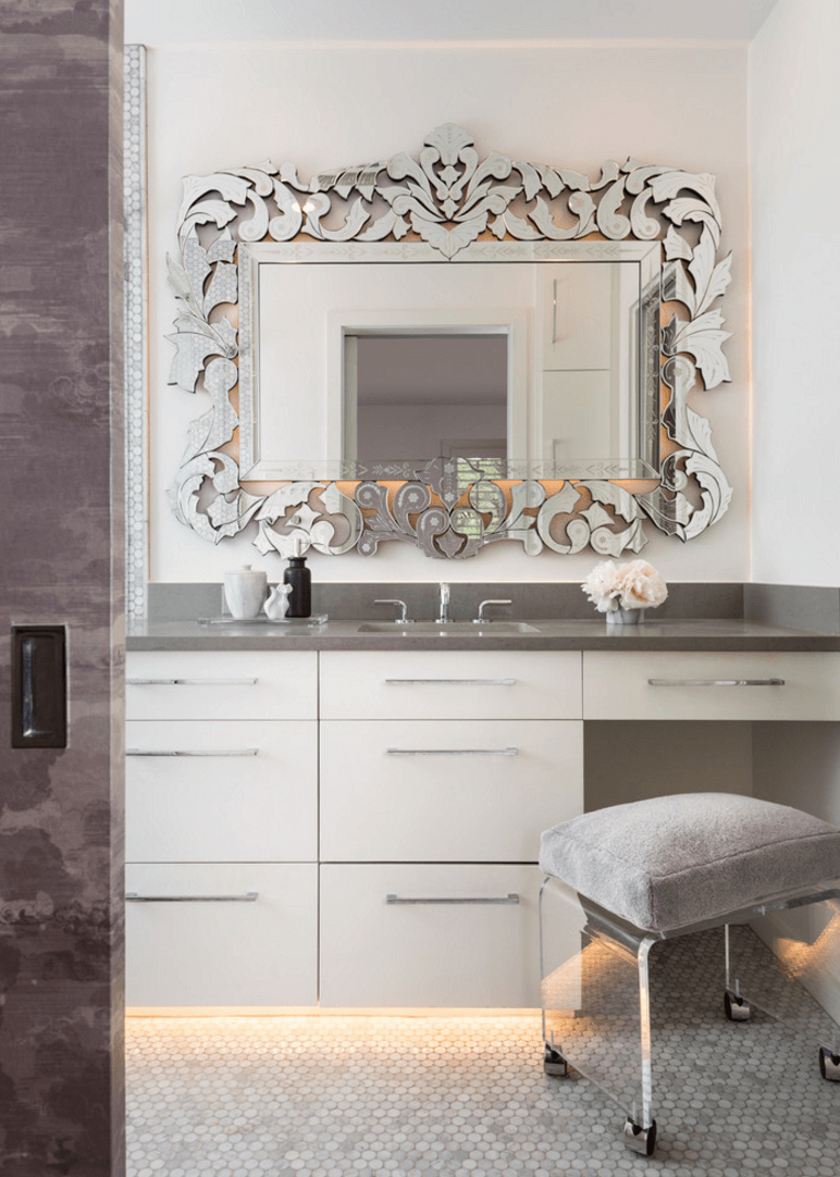 Оригинальный дизайн зеркала в интерьере ванной комнаты - Фото 29