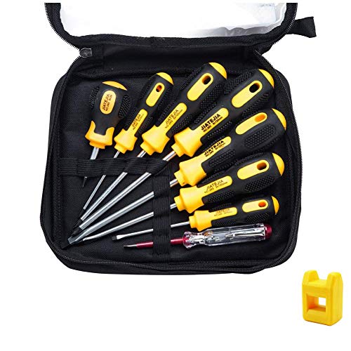 Professional Screwdriver Set,8 Pieces Phillips and Slotted Magnetic Screwdriver,Craftsman Toolkit,Big and Micro-Fine Grip, NON-Slip,Rust Resistant,Magnetic Design