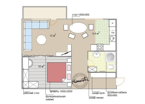 Планировка сталинка 1 комната. Дизайн однокомнатной квартиры-сталинки: 4 планировки