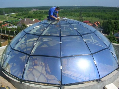 стеклянная крыша в виде купола