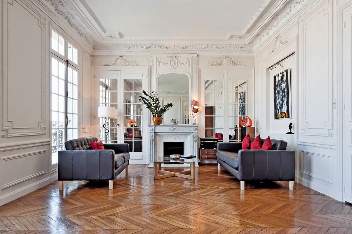 Интерьер гостиной в парижском стиле