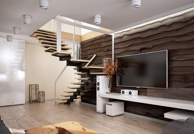 Дизайн двухуровневой квартиры-студии