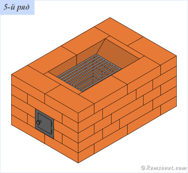 Порядовка отопительной печи, 5-й ряд