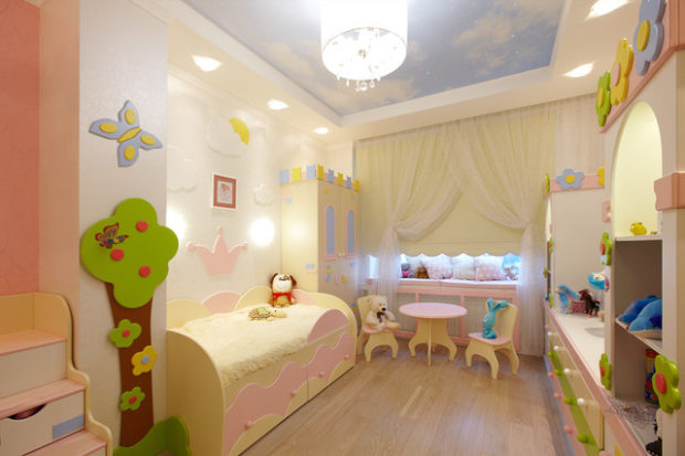 интерьер маленькой детской комнаты мебель 3