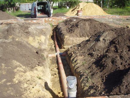 Подведение канализации к выгребной яме
