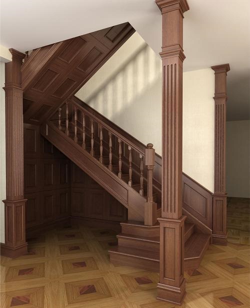 Классическая маршевая лестница на тетивах - одна из самых распространенных лестниц