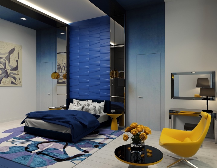 Дизайн комнаты в синем
