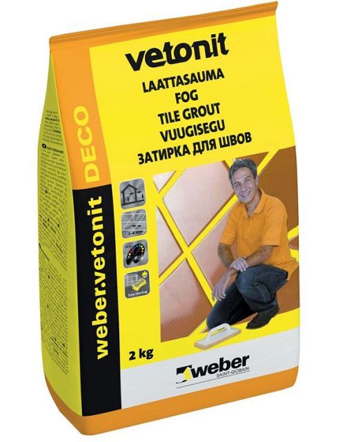 Заводская упаковка затирки «Weber vetonit DECO»