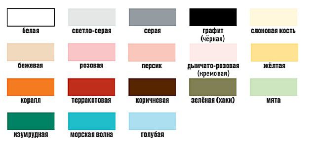 Расцветки затирок «Unis Color»