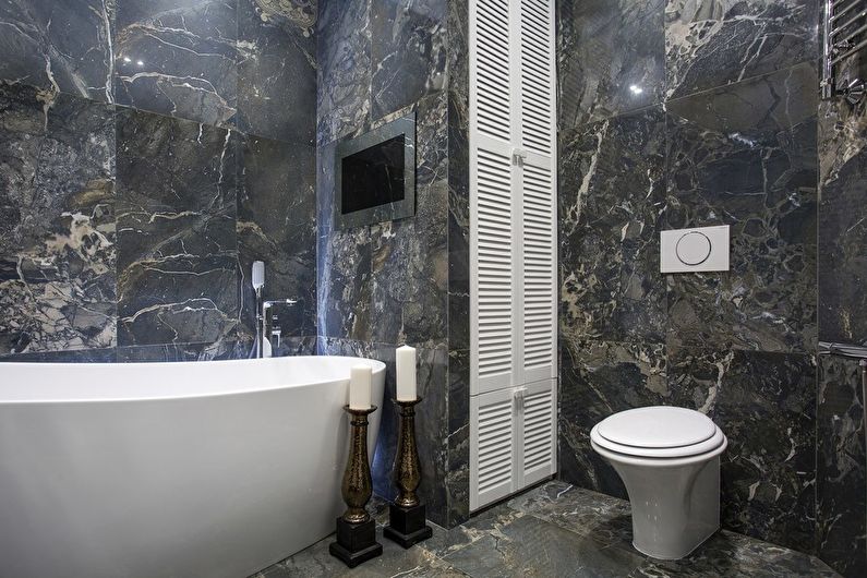 Дизайн интерьера ванной комнаты в стиле неоклассика - фото