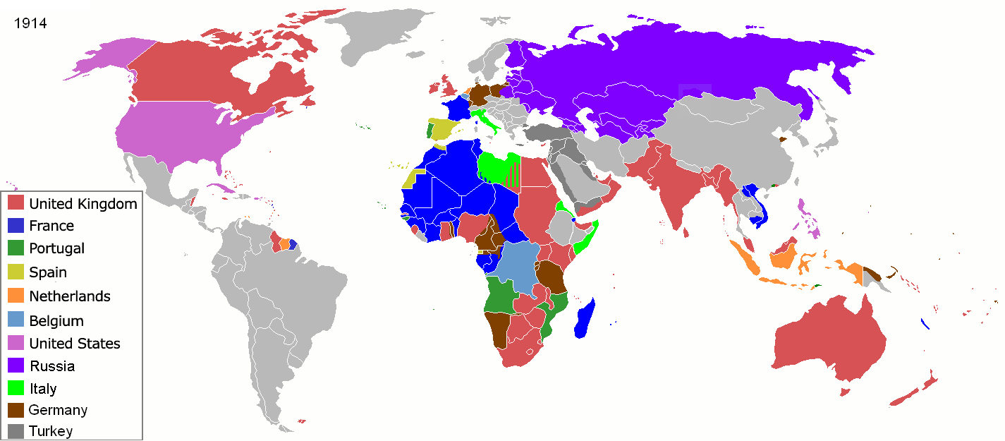 Колониализм в 1914 году