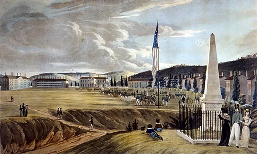 ​Академия Вест-Пойнт, иллюстрация 1828 года (https://www.ranker.com) - «Каменная стена» южан 