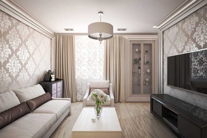 идея светлого дизайна квартиры в стиле современная классика