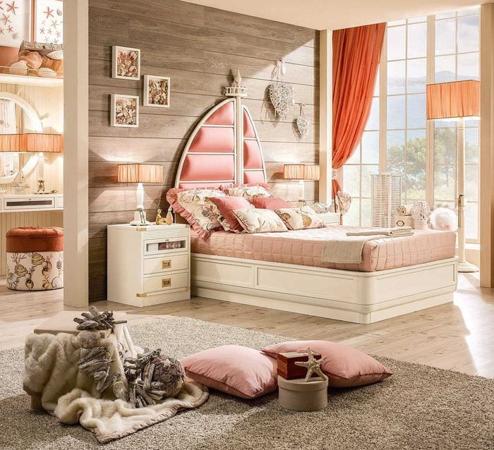 вариант красивого дизайна спальной комнаты для девочки в современном стиле
