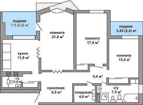 3 комнатная квартира планировка