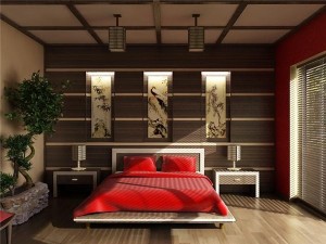 Спальня оформленная в японском стиле